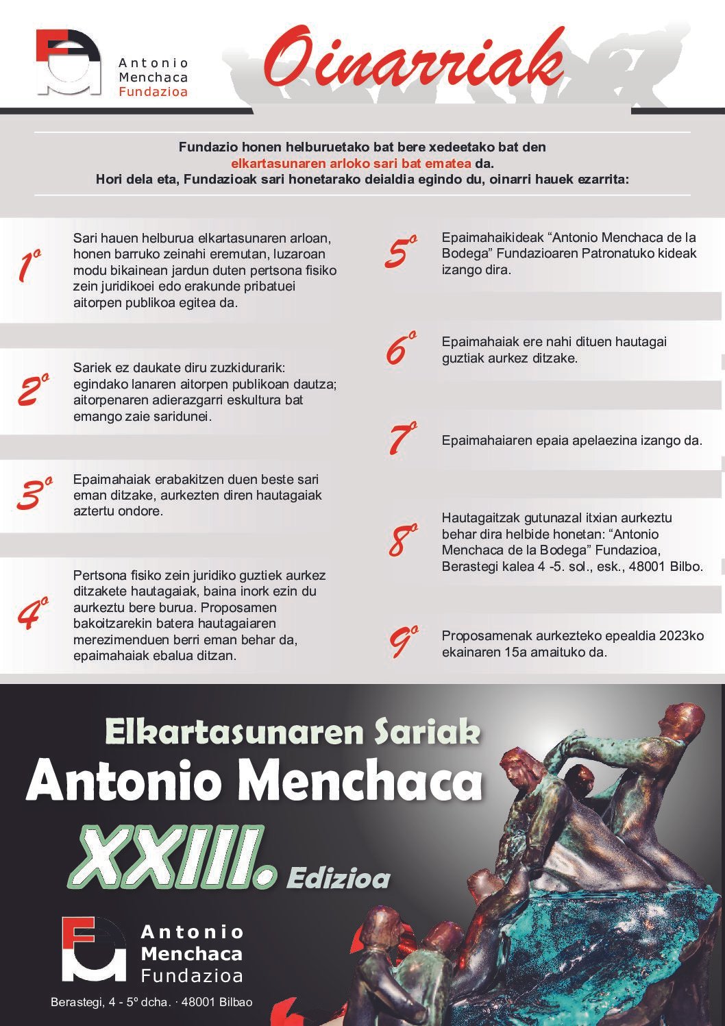 ABIERTO EL PLAZO DE PRESENTACIÓN CANDIDATURAS PARA LA XXIII EDICIÓN DE LOS PREMIOS A LA SOLIDARIDAD